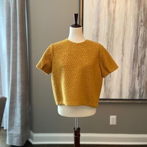 Raoul Mustard Wool-Blend Textured Bouclé Top